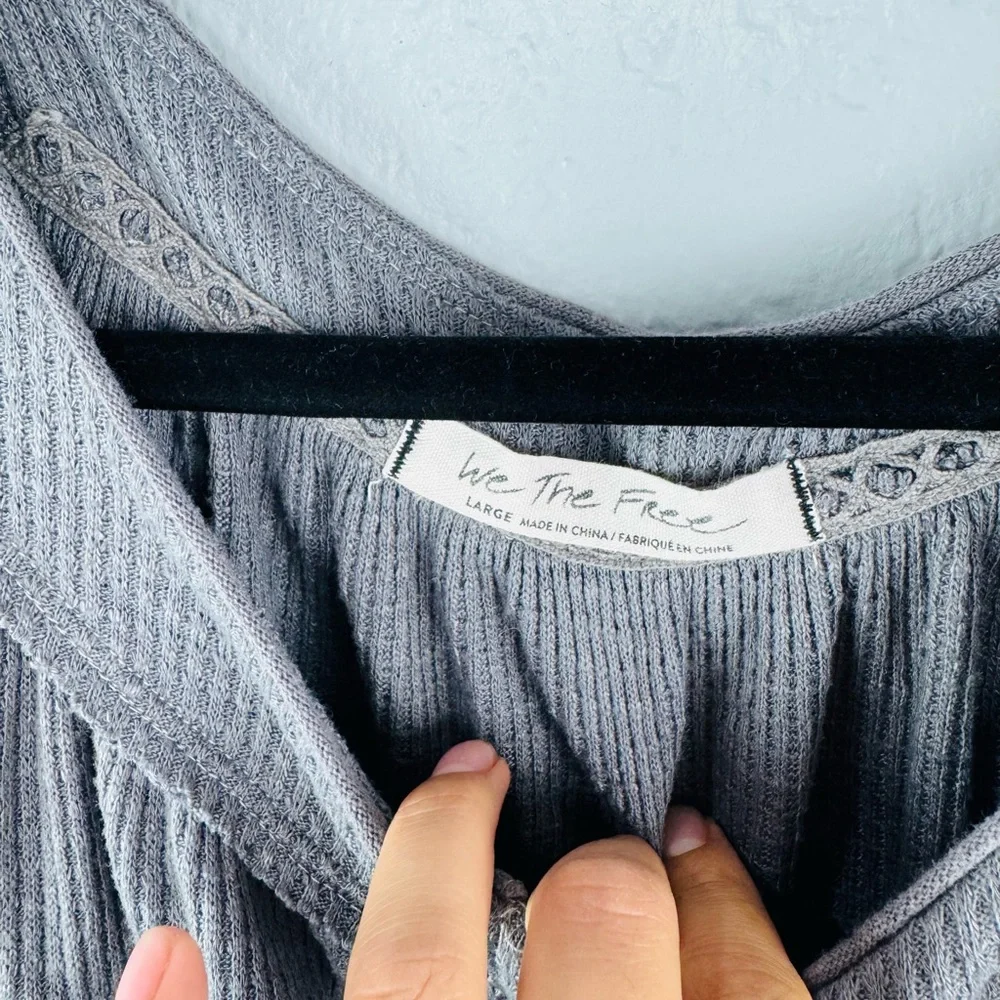 Free People we The Free Sot Must Have Henley Grey Size Large